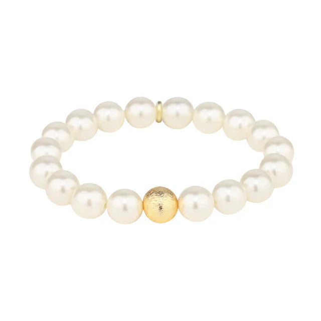 Budha Girl - White Pearl Beaded Bracelet