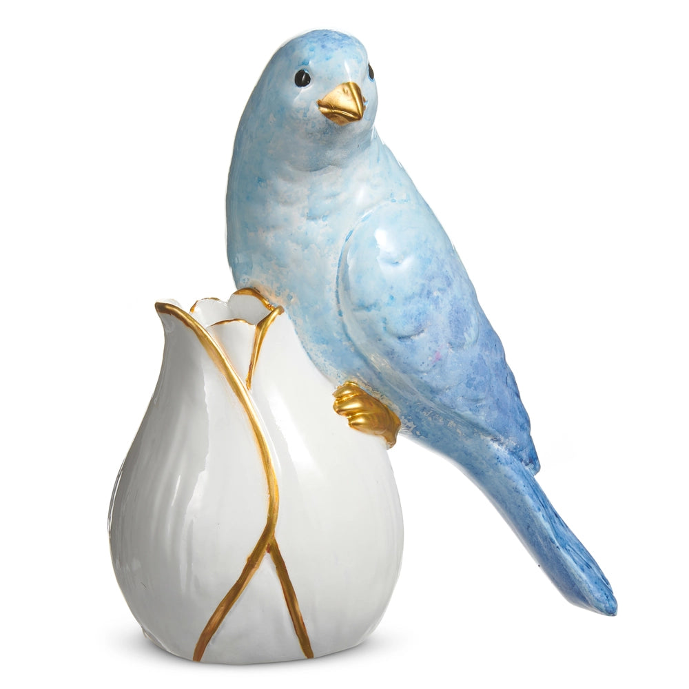 Bird With Bloom Bud Vase