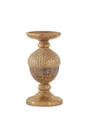 Gold & Bronze Textured Resin Acorn Candleholderd