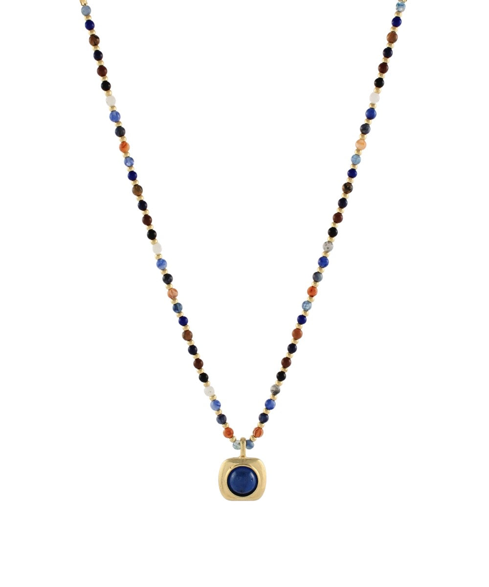 Framed Stone Bead Necklace