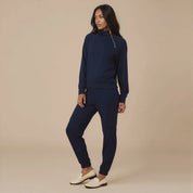 DreamTech Zip Mock Neck with Pant - Midnight