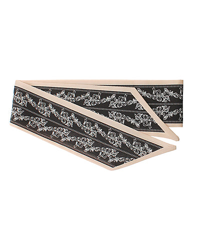 Bow & Flower Print Twilly Scarf