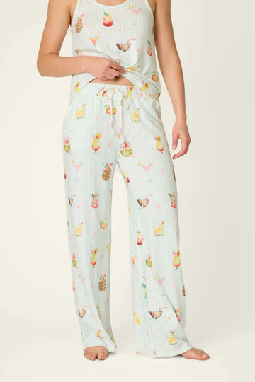 PJ Salvage It's Five O'clock Somewhere Cocktail Print Open Leg Pants