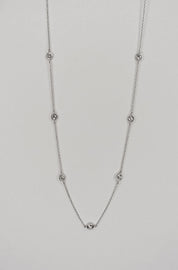 Log CZ Crystal Necklace- Silver