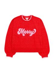“Merry” Scallop Trim Relaxed Sweater