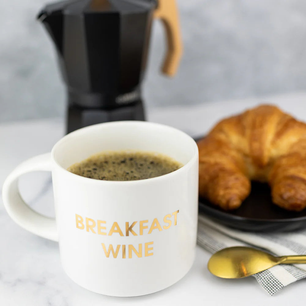 Mug Breakfast Wine Gold Foil