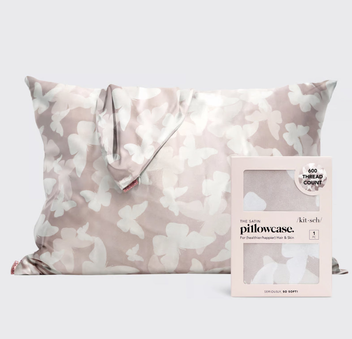 Satin Pillowcase -  Champagne Butterfly