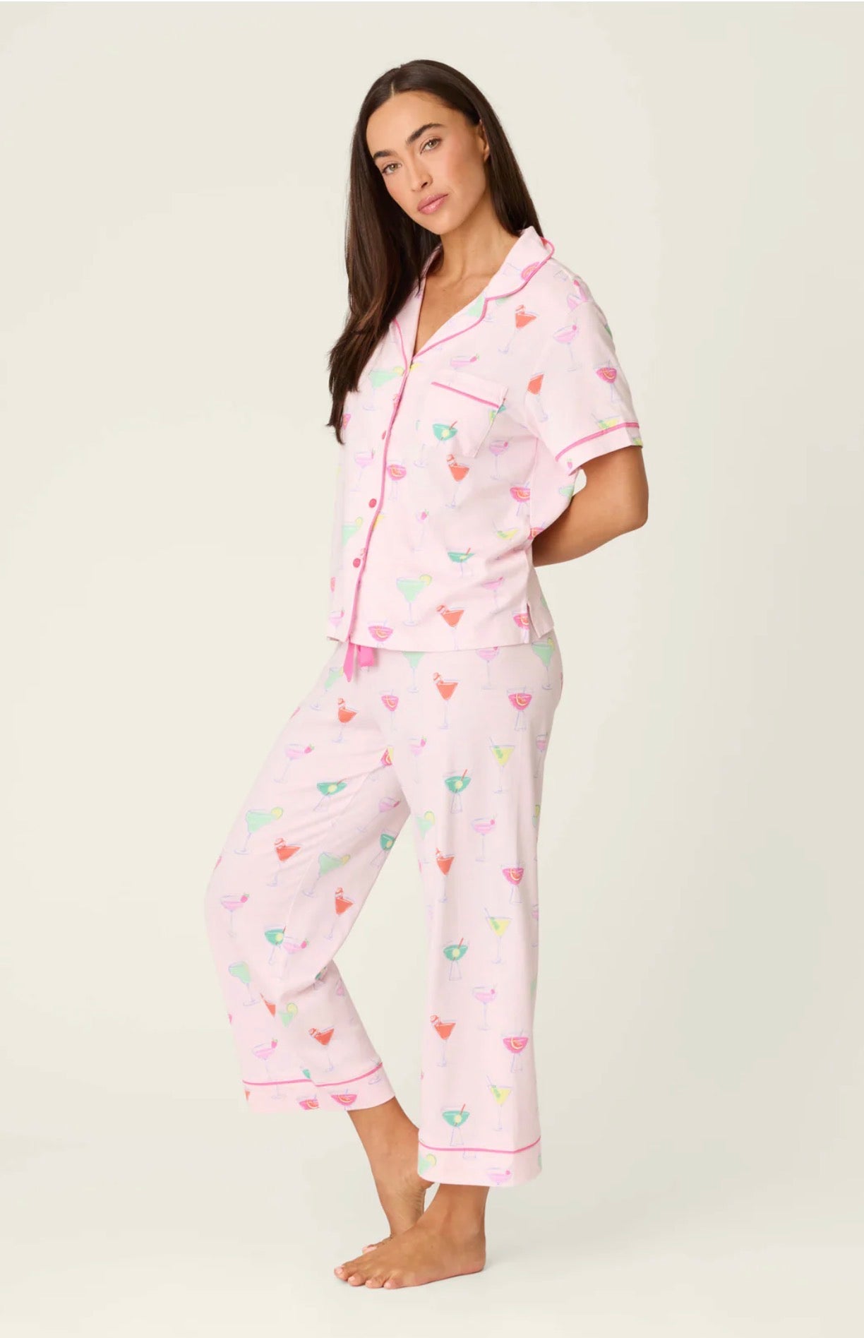 PJ Salvage Whimsy Sip Happens Cropped PJ Set