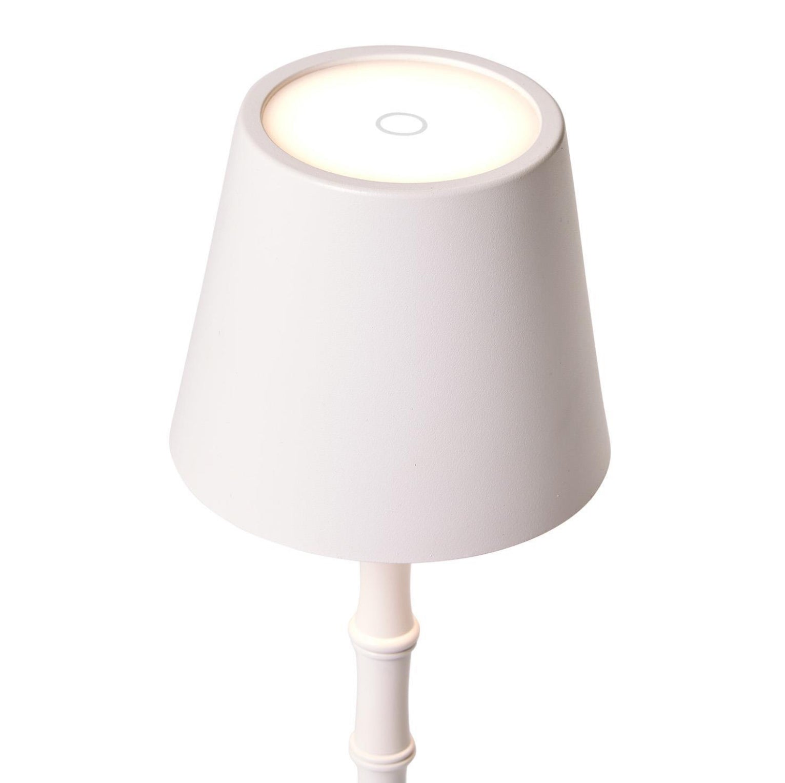 Portable Cordless Bamboo Table Lamp - White