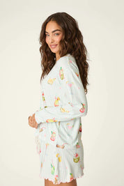 PJ Salvage It's Five O'clock Somewhere Cocktail Print - Long Sleeve Top