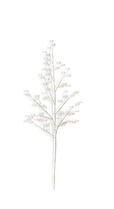 Gold Glittered Stem With Pearls