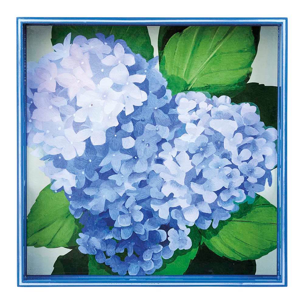 Blue Hydrangea 15” Square Tray
