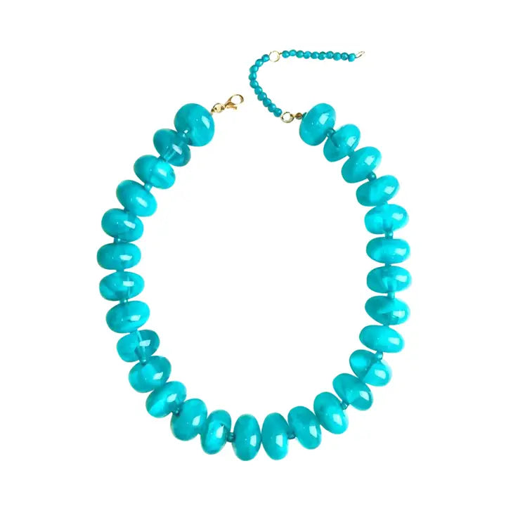 Bailey Chunky Beaded Necklace - Teal