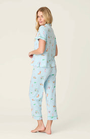PJ Salvage Whimsy Putter Pup Cropped PJ Set