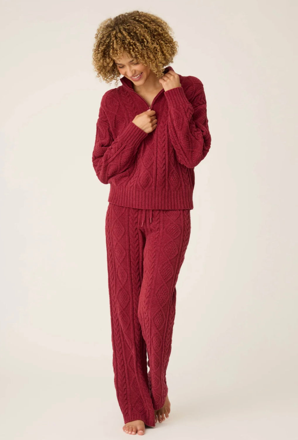 PJ Salvage Cozy Chenille Cable Knit Long Sleeve