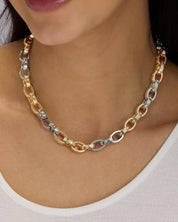 Ashley Chain Link Necklace 4MM - Mixed Metal