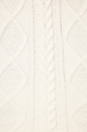 PJ Salvage Cozy Chenille Cable Knit Hoodie - Ivory