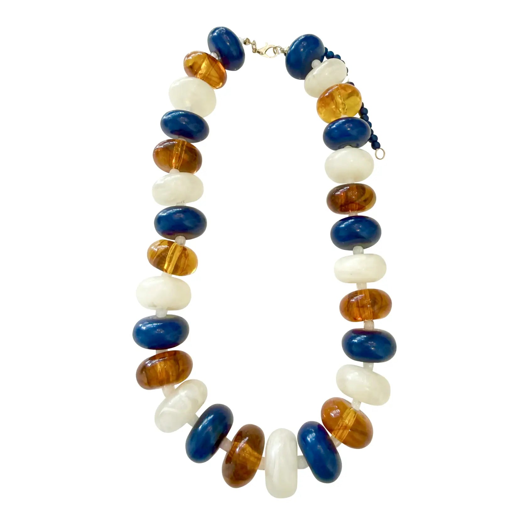 Bailey Chunky Beaded Necklace - Navy/ Tortoise