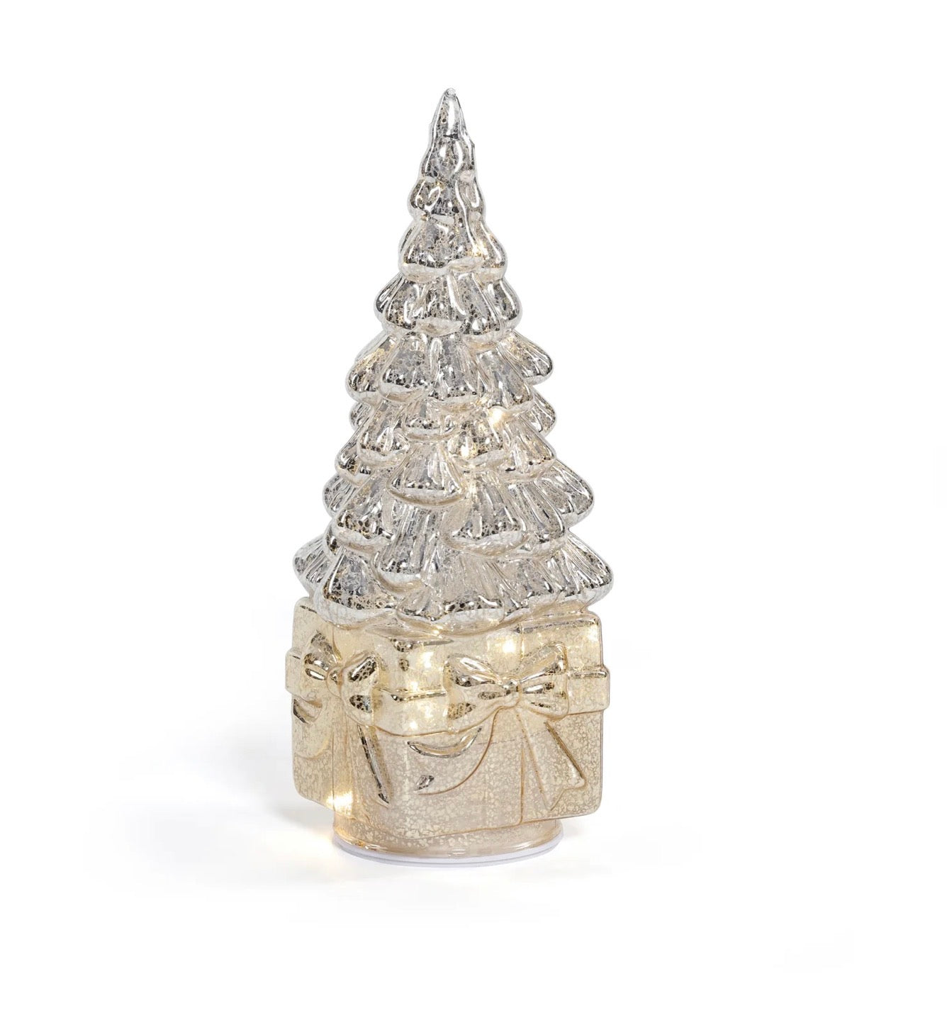 LED Rotating Tree On Present Silver/Gold