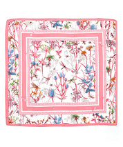 Floral & Dragonfly Print Silky Bandana Scarf
