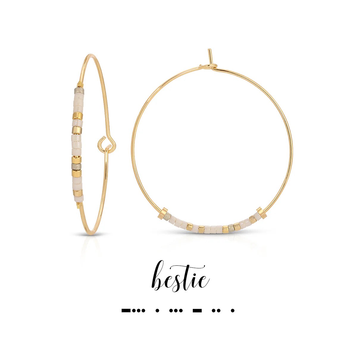 Dot & Dash Hoop Earrings- Bestie