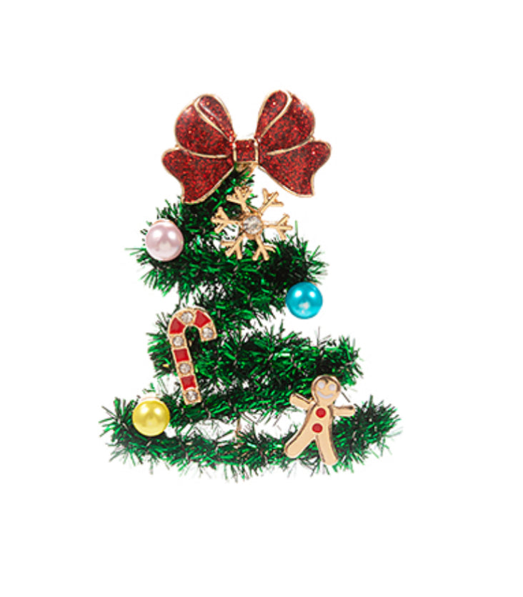 Tinsel Christmas Tree Brooch