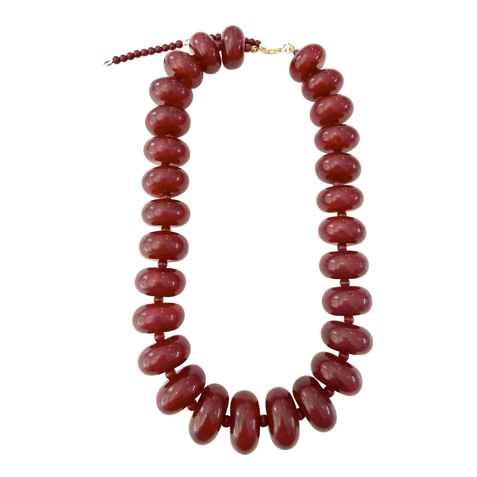 Bailey Chunky Beaded Necklace - Maroon