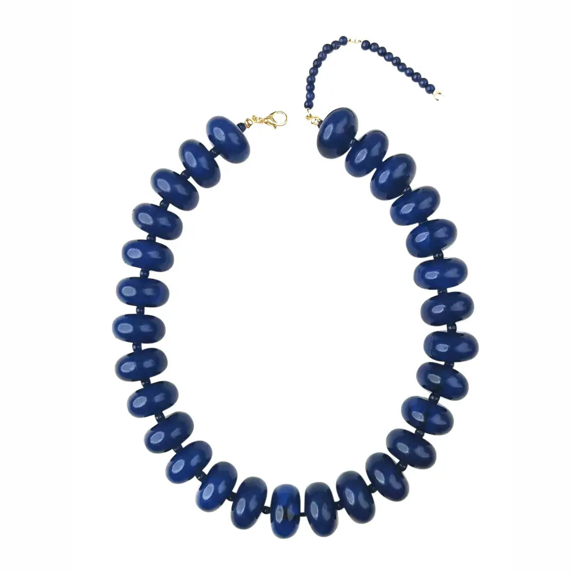 Bailey Chunky Beaded Necklace - Navy