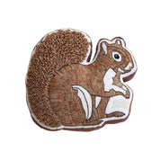 Embroidered Squirrel Shaped Pillow with Tufted Tail