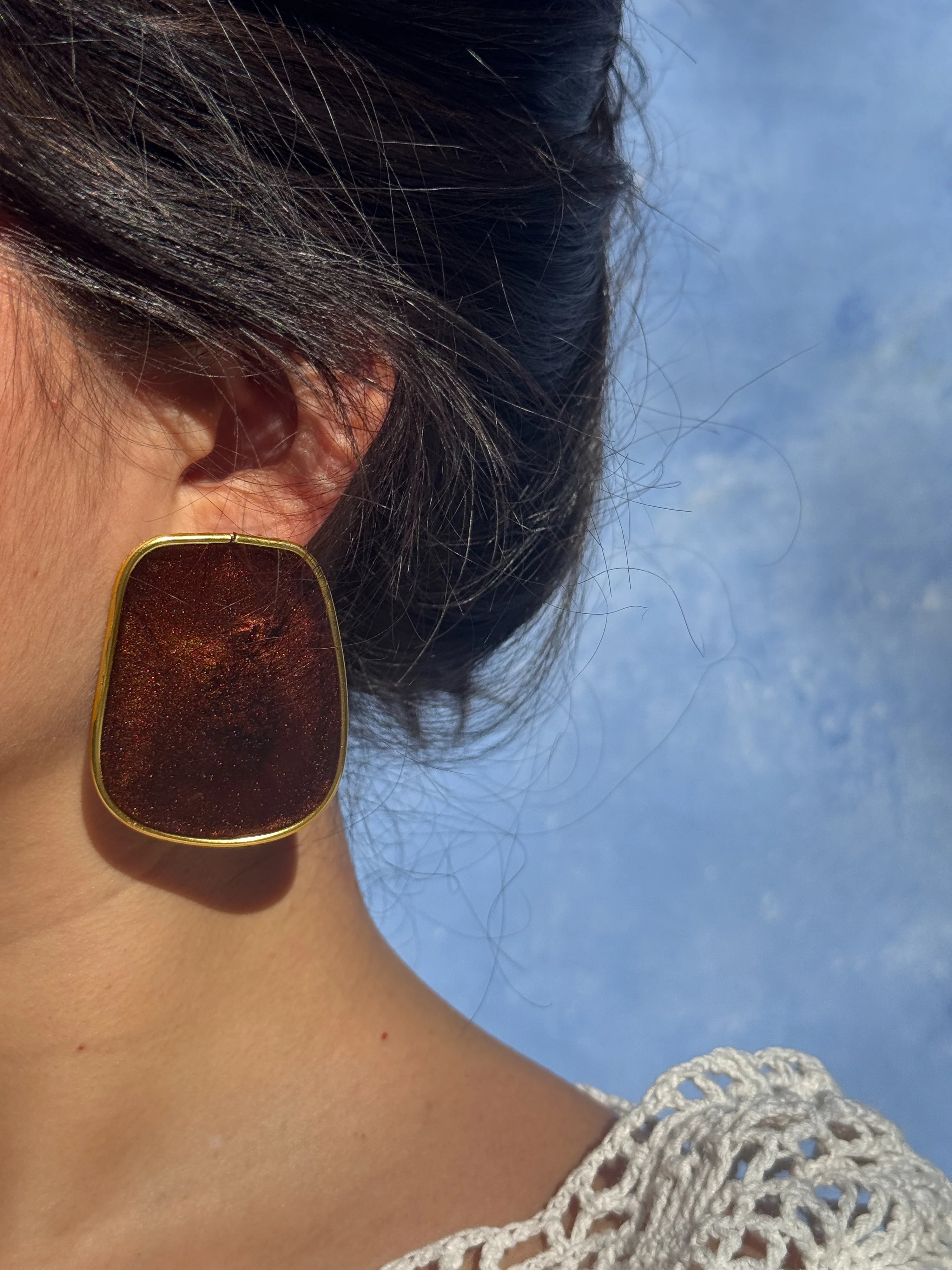 Loud Italians 01 Resin Stud Statement Earring