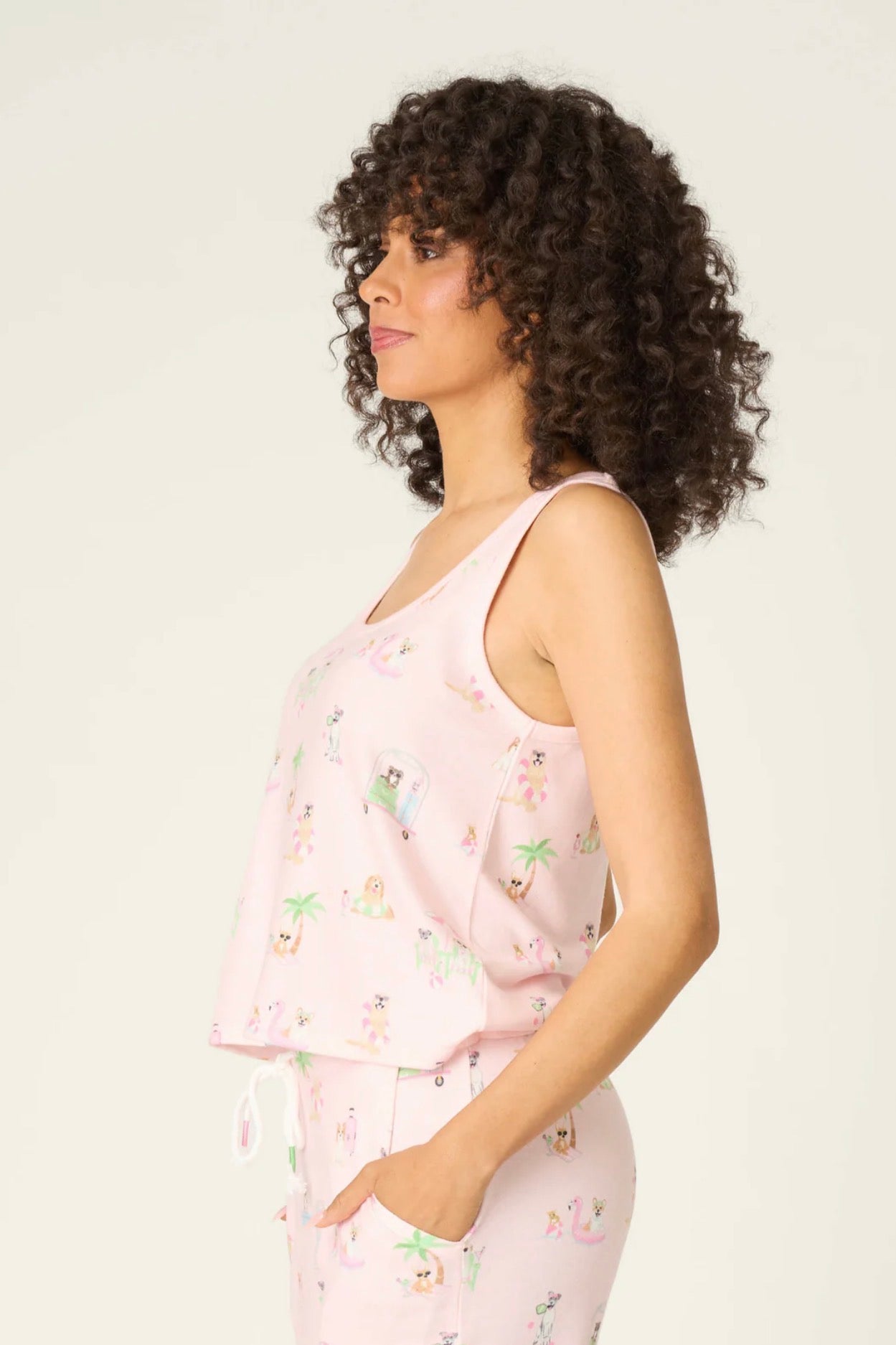 Pupcation Palms Sunnies & Sunshine Tank Top