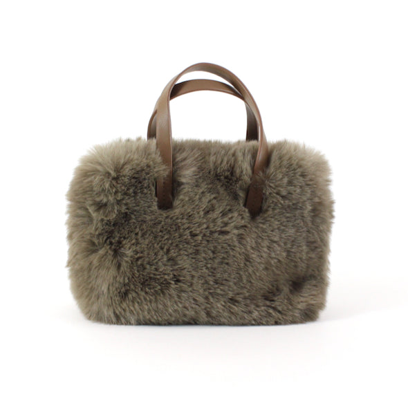 Faux Fur Tote- Taupe