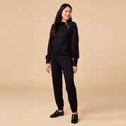 DreamTech Zip Mock Neck with Pant - Black