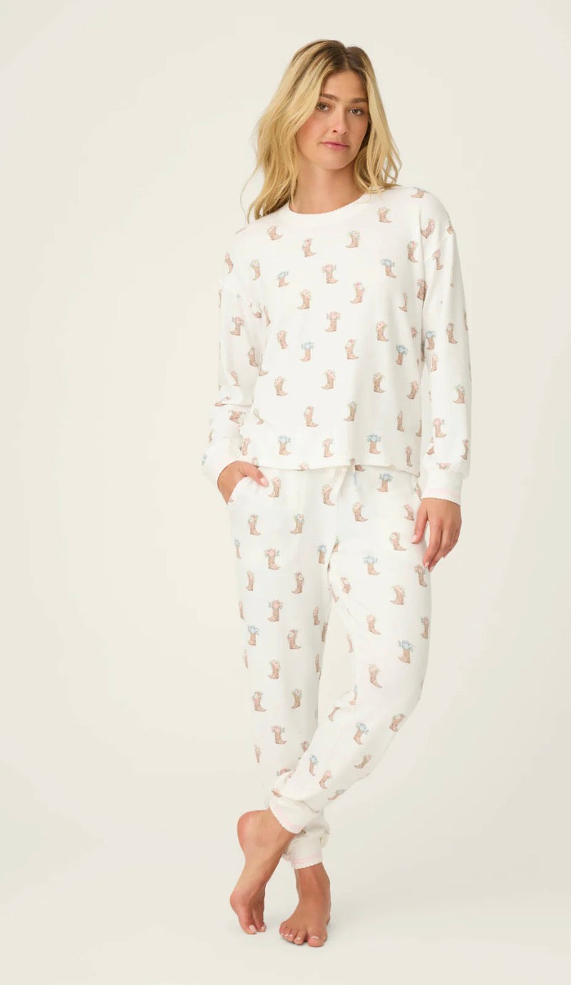 PJ Salvage Western Blooms Boot Bouquet  Long Sleeve Top