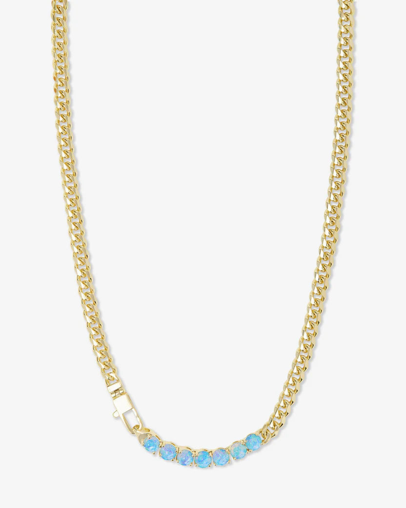Baby Julian Loves Opals Necklace 16” - Blue Opal