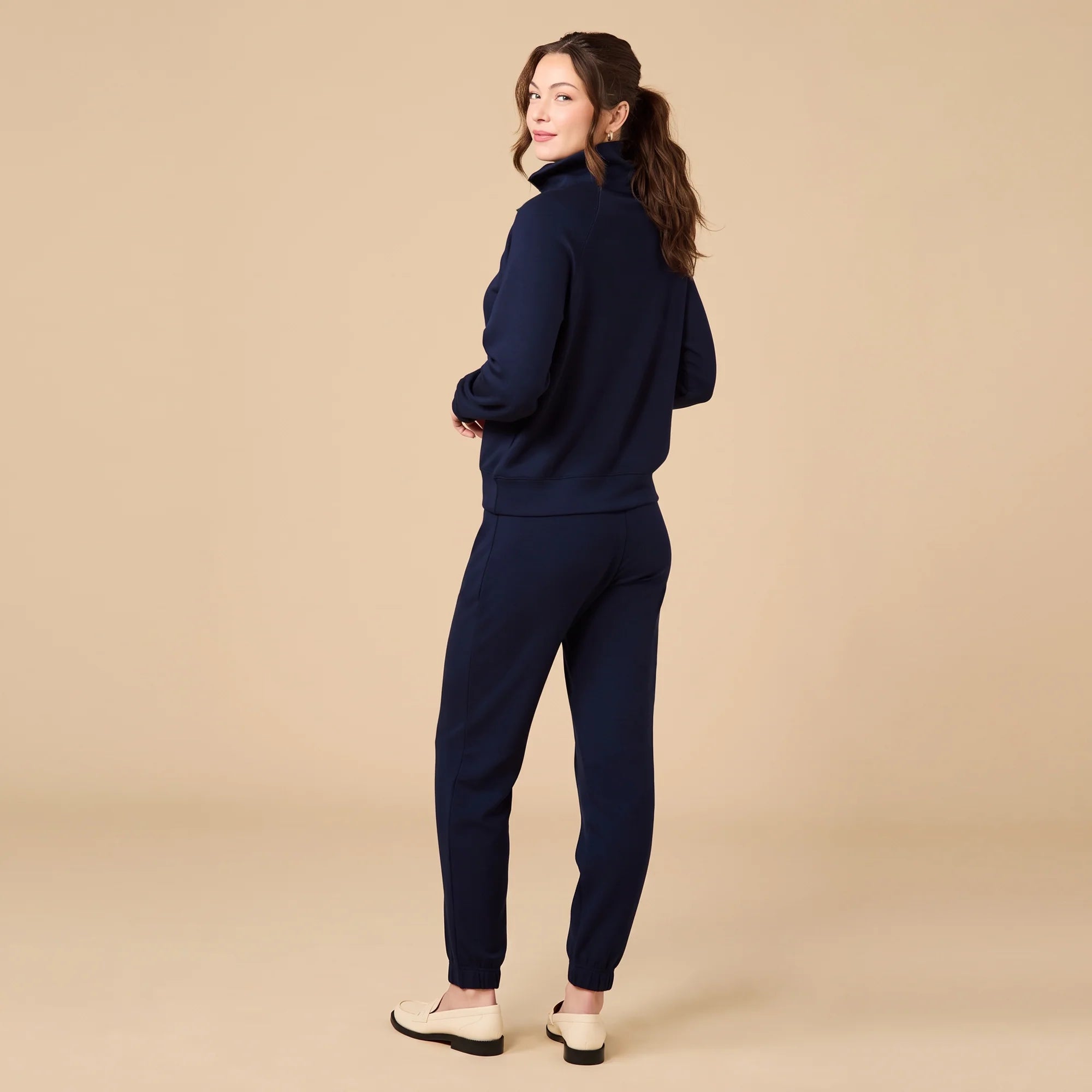 DreamTech Zip Mock Neck with Pant - Midnight