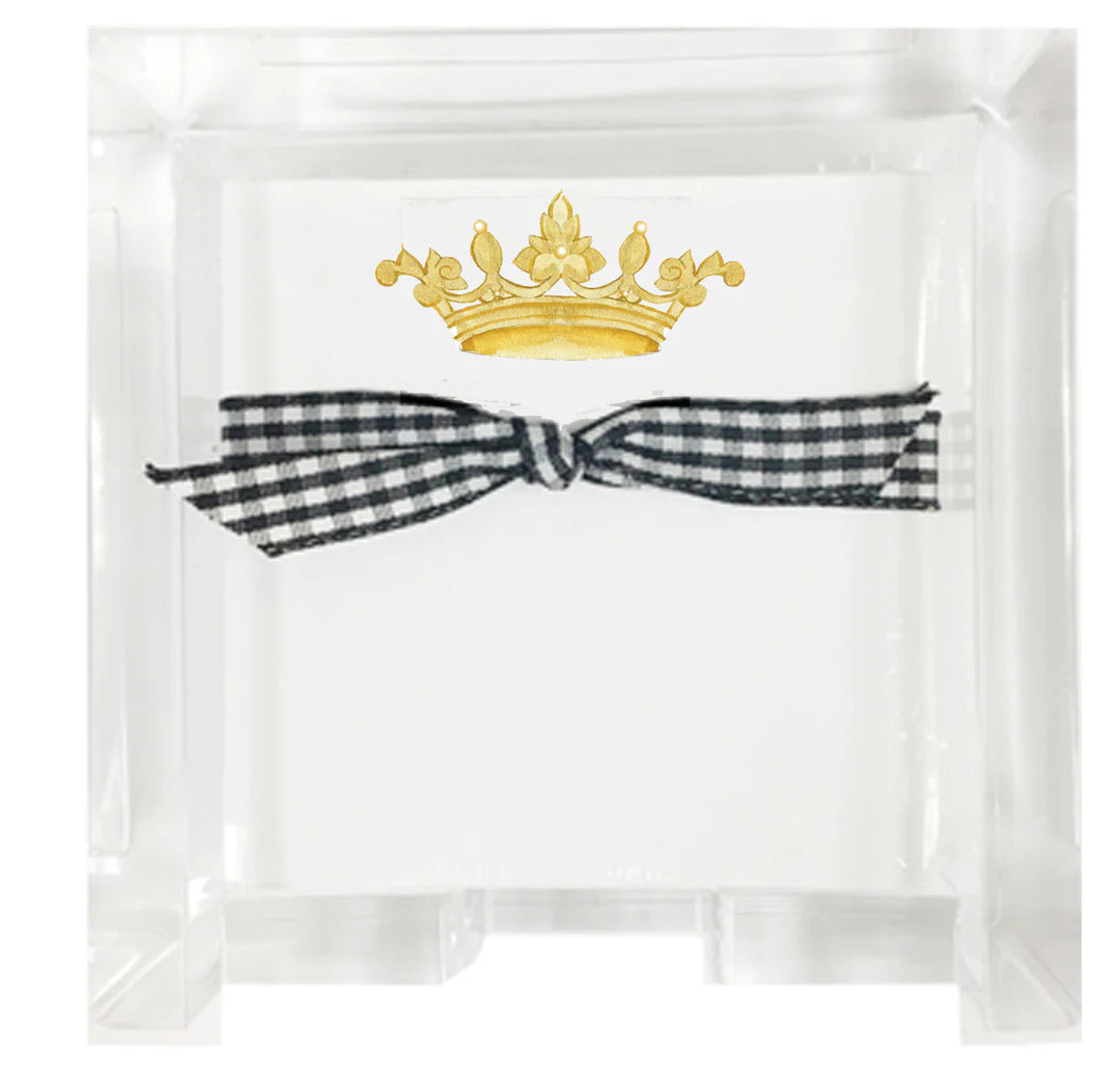 Notepad With Acrylic Holder- Crown