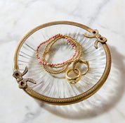 Antique Gold Finish Glass Trinket Bowl