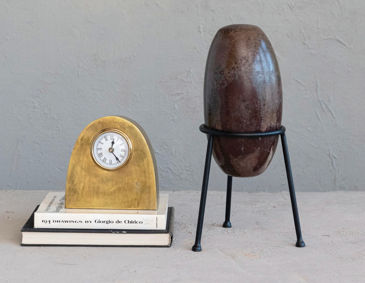 Arched Metal Mantel Clock