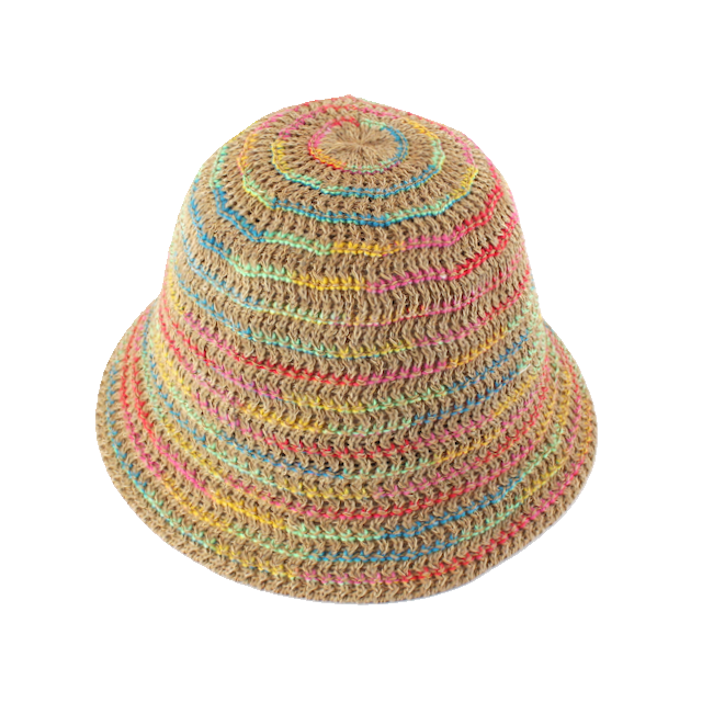 Rainbow Bucket Hat - Tan