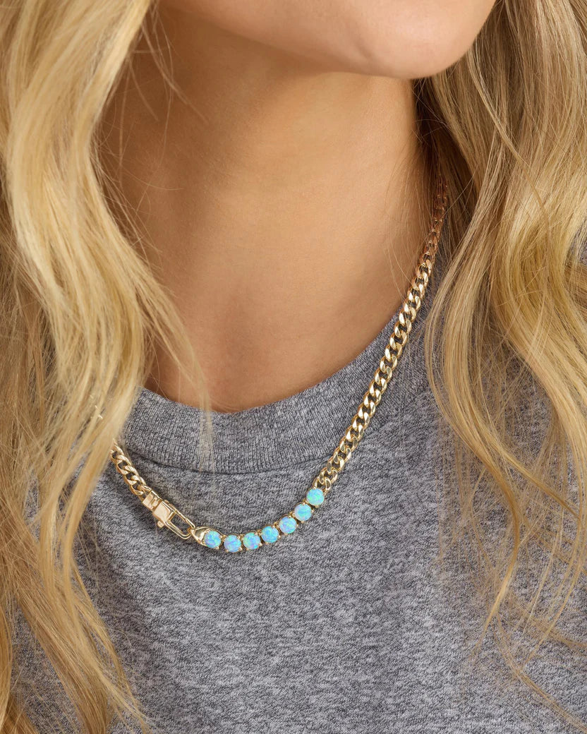 Baby Julian Loves Opals Necklace 18” - Blue Opal