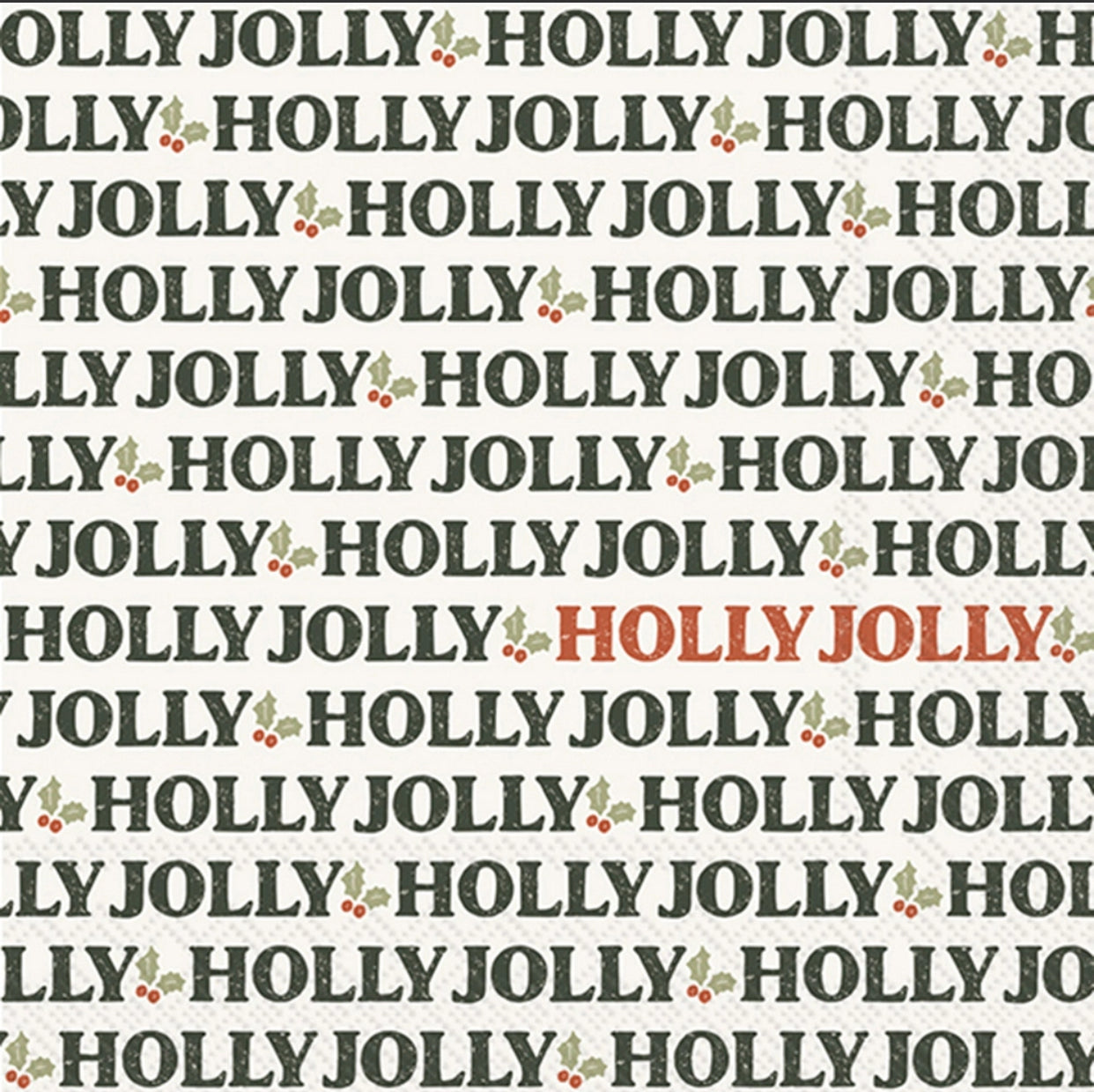 Cocktail Napkins- Holly Jolly Words