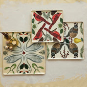 Enameled Metal Trays With Seasonal Botanicals