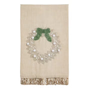 White Christmas Beaded Towels