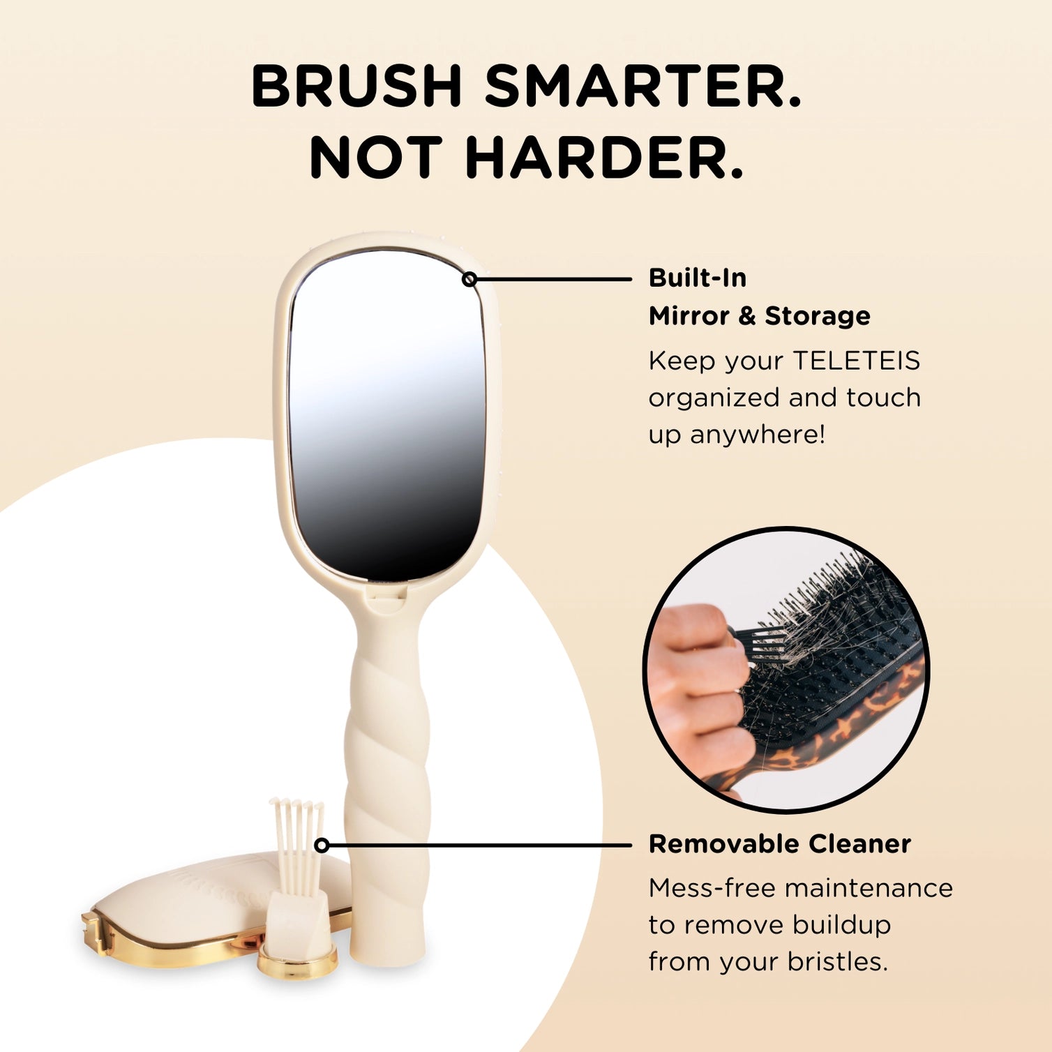 Boar Bristle Hair Brush / Tan