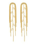 Fringe Chain w/ Baguette Long Earrings