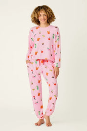 PJ Salvage Long Sleeve Top - First Chair, Last Call Cocktail Print