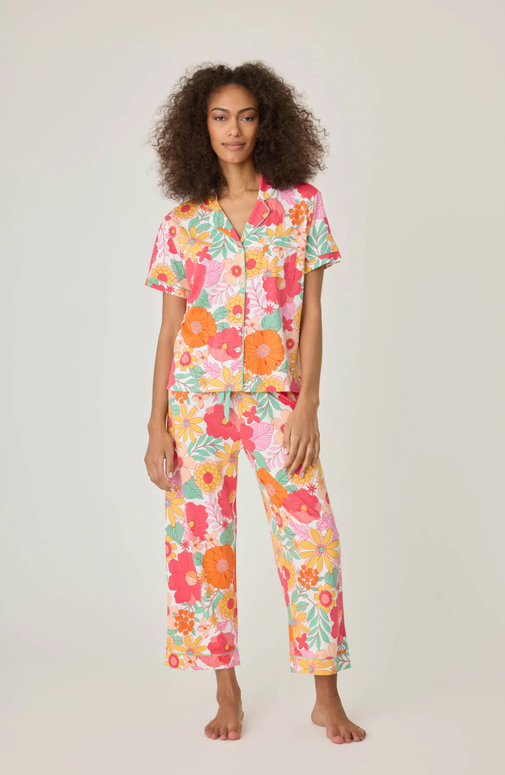 PJ Salvage Whimsy Floral Cropped PJ Set