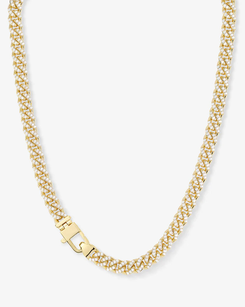 Pavé Julian Cuban Chain Necklace 6.8mm- 18”