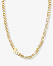 Pavé Julian Cuban Chain Necklace 6.8mm- 18”